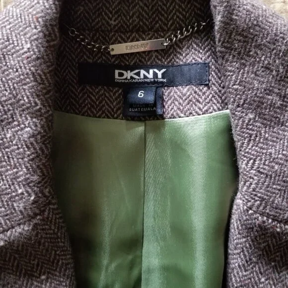 DKNY Brown Wool Blend Coat, sz 6 - Picture 11 of 12